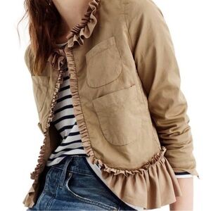 J. Crew Women’s Chino Ruffle Blazer | Size 6